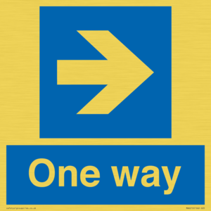 One way with right directional arrow